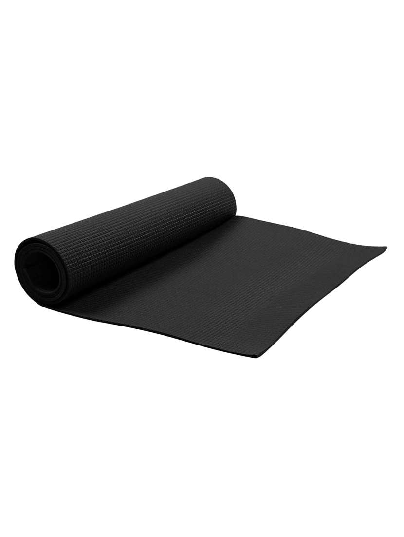 black unisex textured anti skid yoga mat