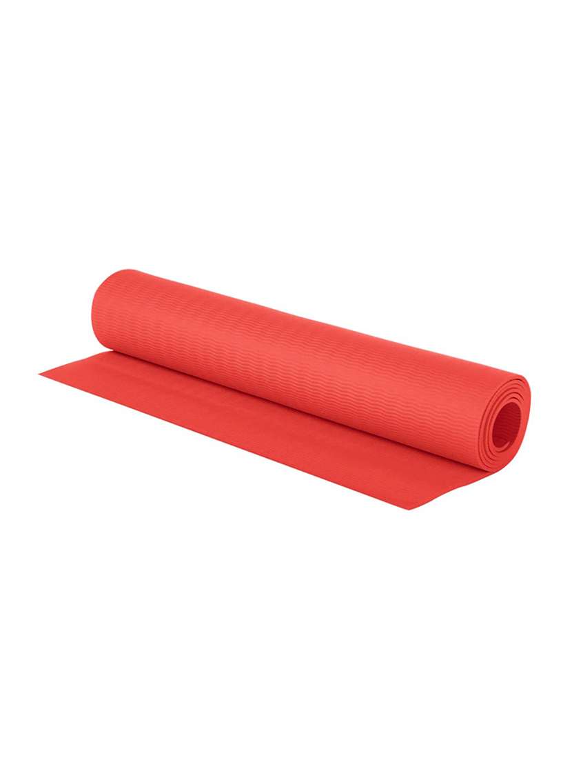 red unisex textured anti skid yoga mat