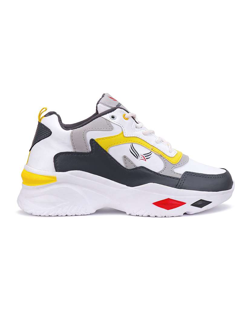 multi colored color block sports shoe 