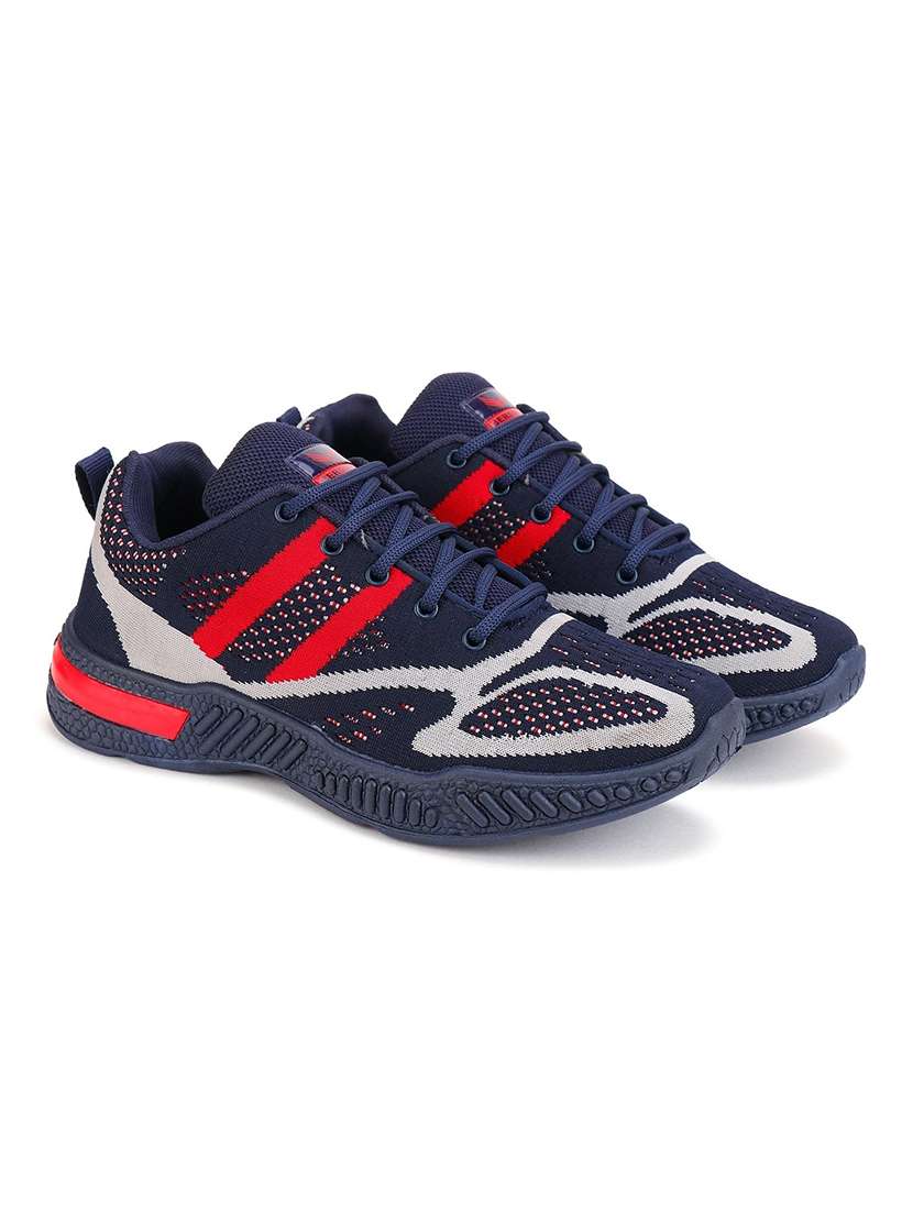 men navy blue lace up sport shoe