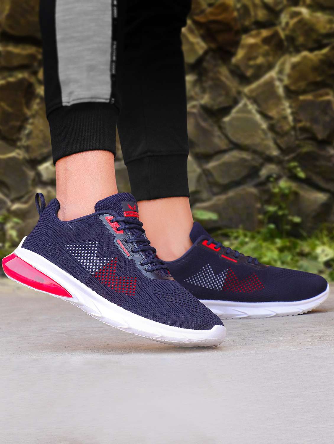 navy blue lace up sports shoes  - 18461678 -  Standard Image - 3