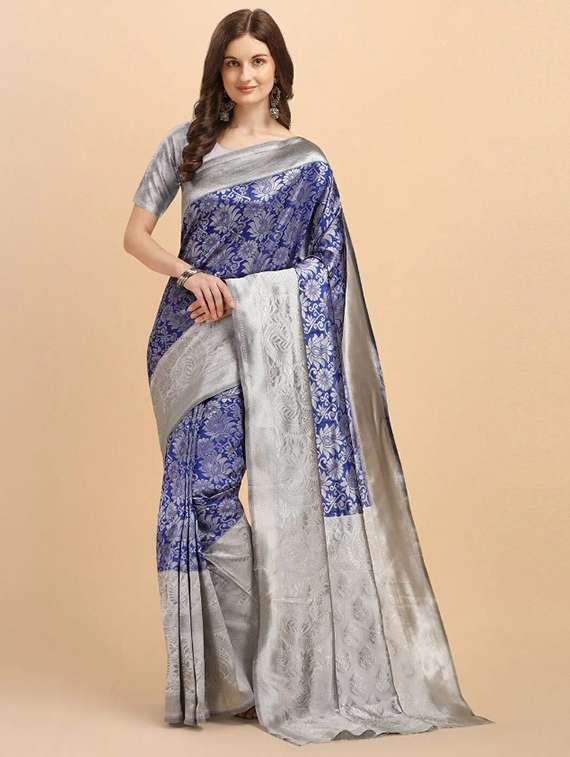jacquard work chanderi saree with blouse