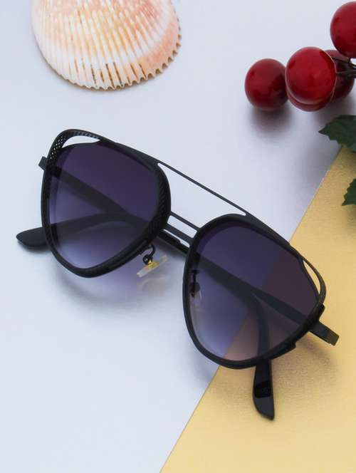 Purple Graded Devil Aviator Sunglasses 