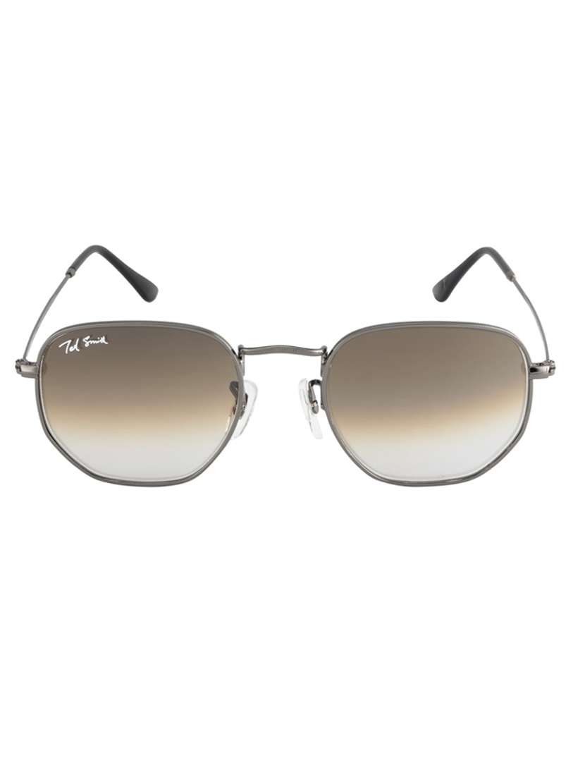 brown graded hexon hexagnal sunglasses 