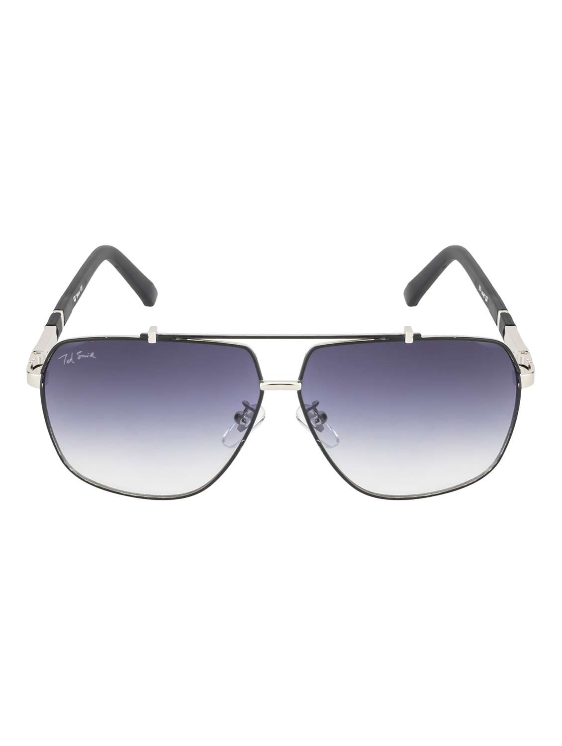 rusky aviator in grey graded sunglasses 