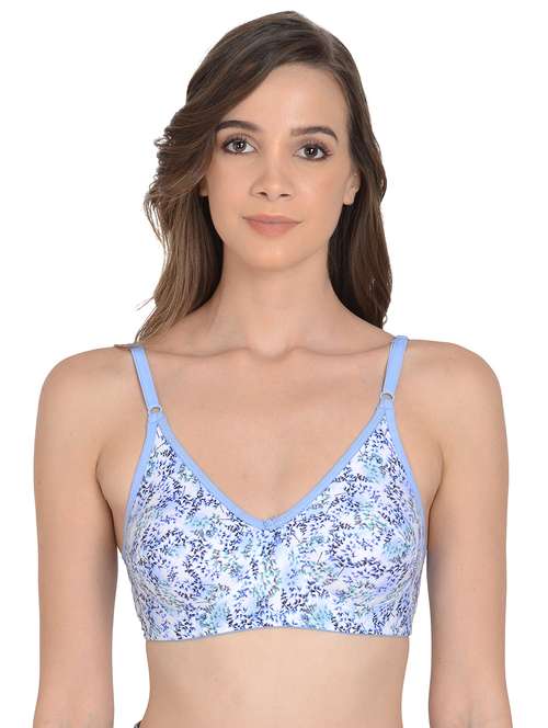 blue printed non padded bra - 18462604 -  Standard Image - 0