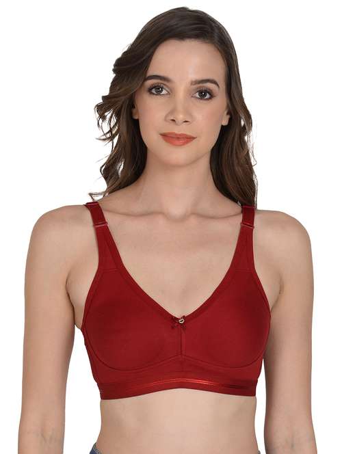 maroon non padded regular bra - 18462607 -  Standard Image - 0