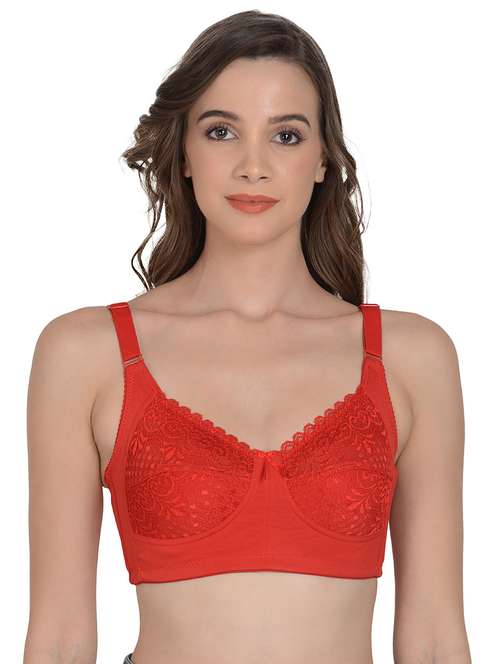 red non padded regular bra - 18462617 -  Standard Image - 0