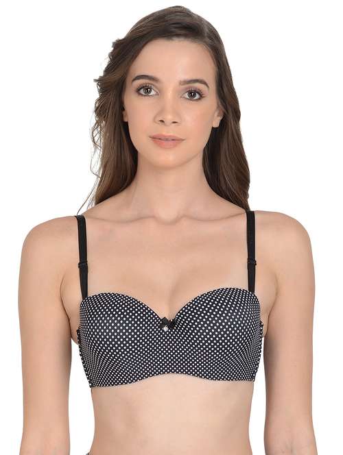 black lightly padded balconette bra - 18462623 -  Standard Image - 0
