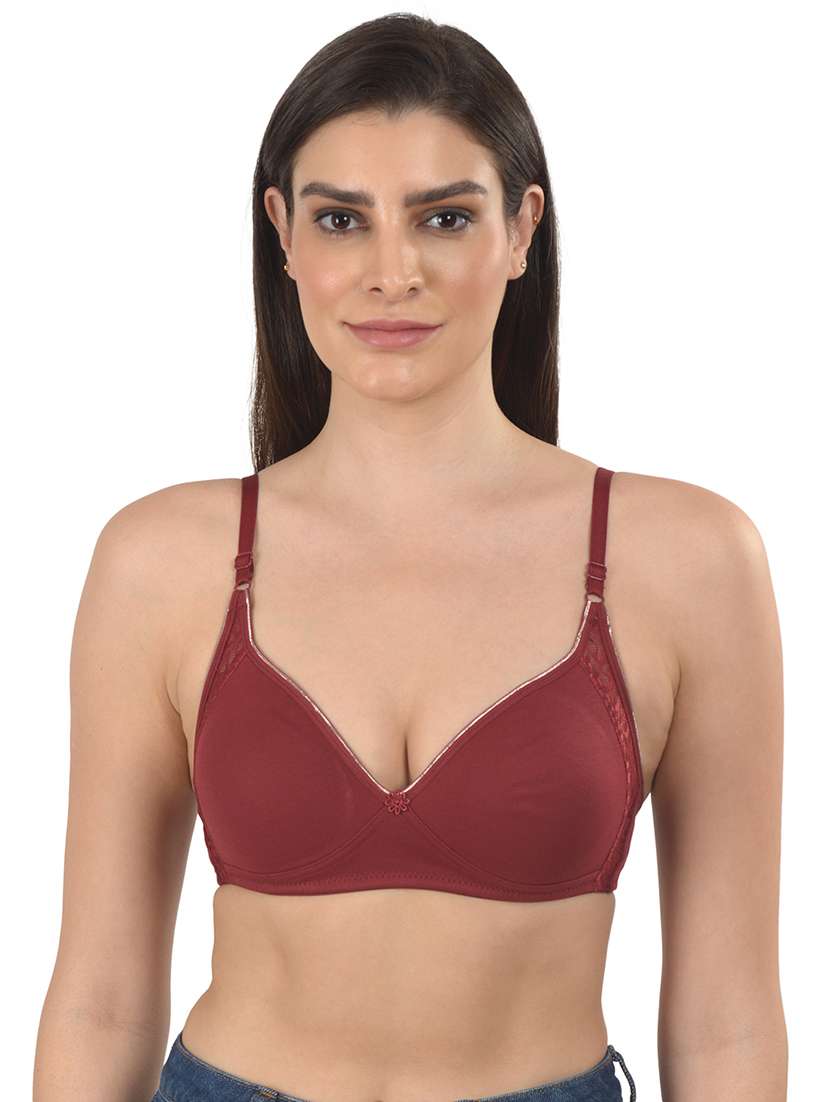 maroon non padded t-shirt bra