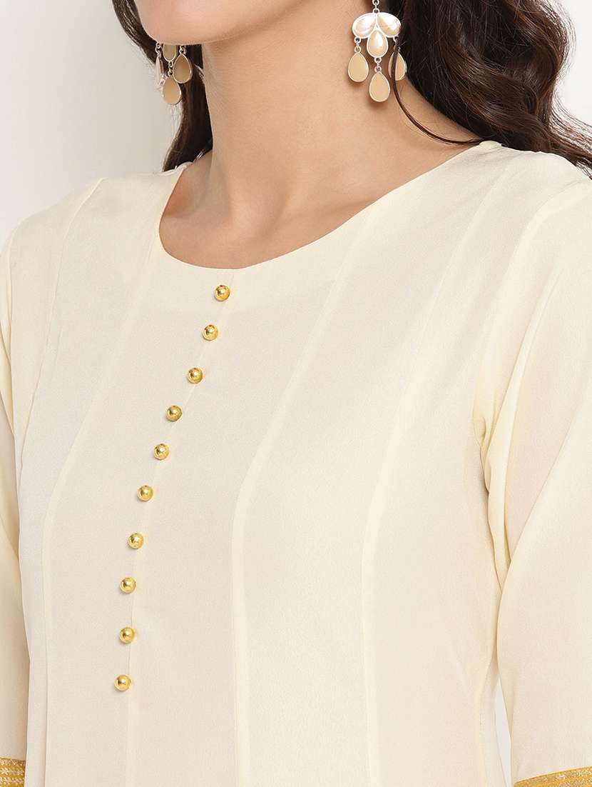 solid kurta palazzo set with dupatta - 18462893 -  Standard Image - 3