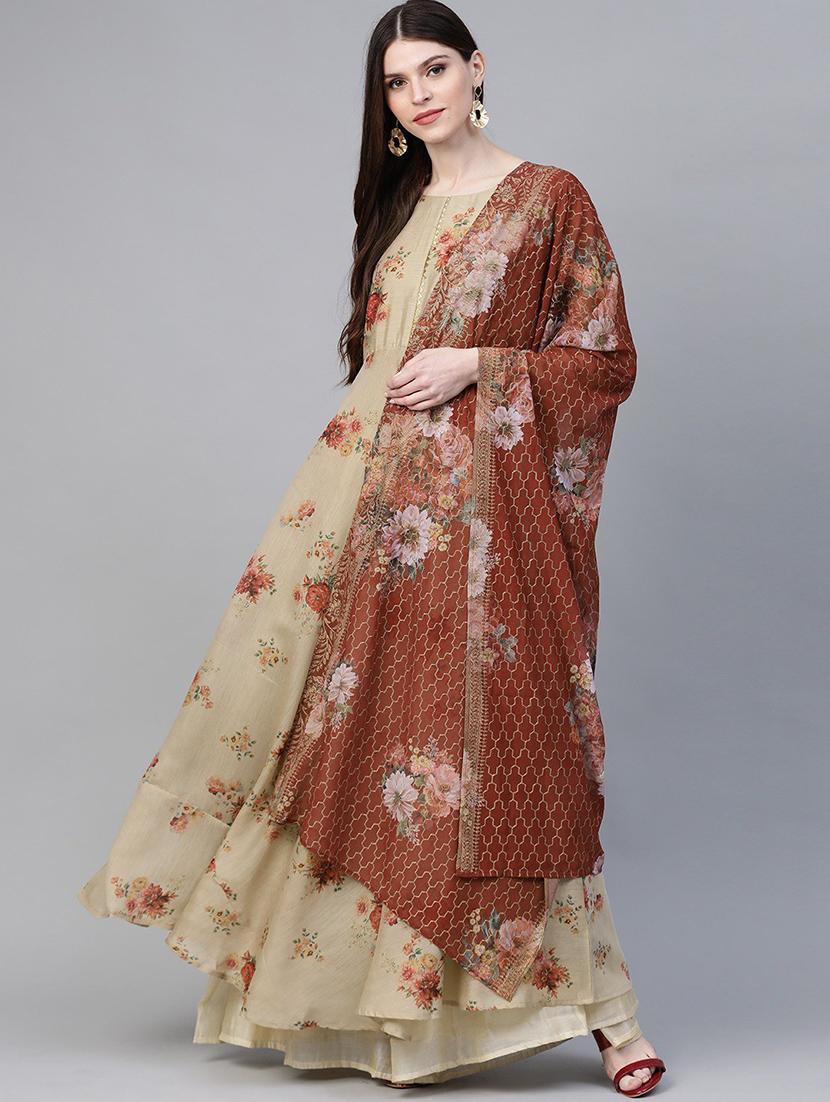 floral kurta dupatta set - 18463038 - Zoom Image - 0