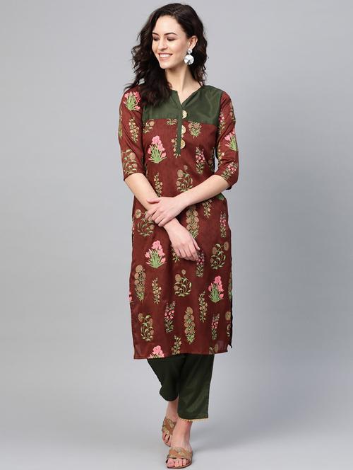 printed kurta pant set - 18463076 - Standard Image - 0