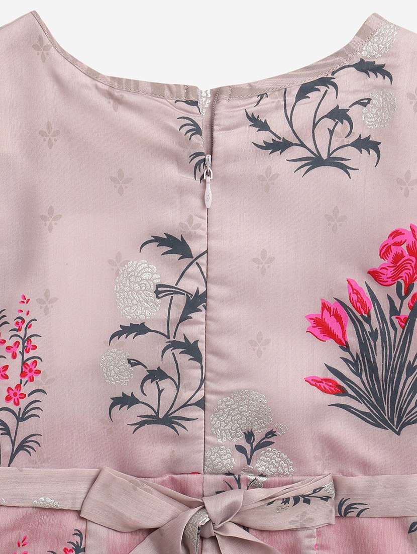 girl round neck floral printed ethnic gown  - 18463128 -  Standard Image - 3