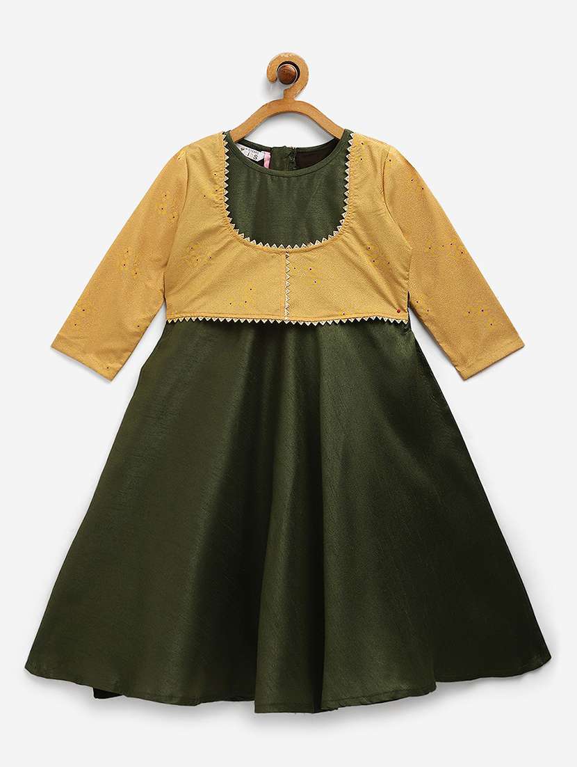 girls round neck  a-line party gown