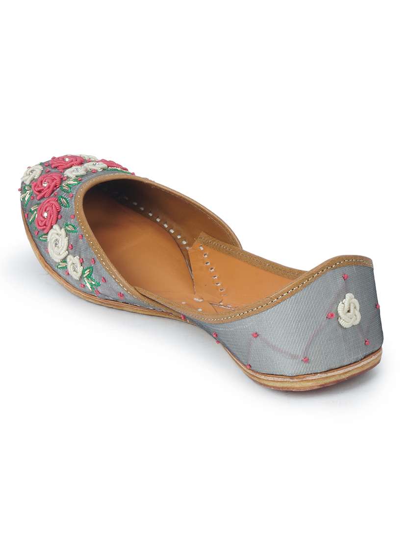 women grey slip on mojari - 18463182 - Standard Image - 3
