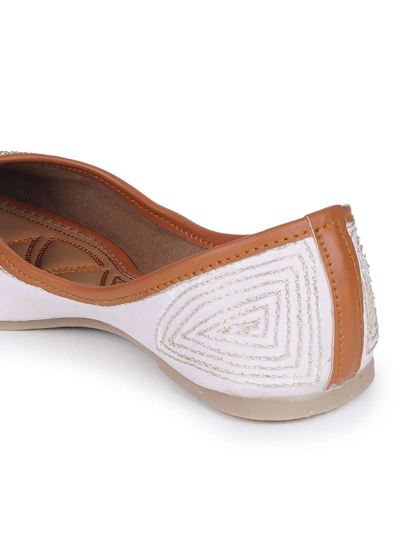 women pink slip on mojari - 18463203 -  Standard Image - 3