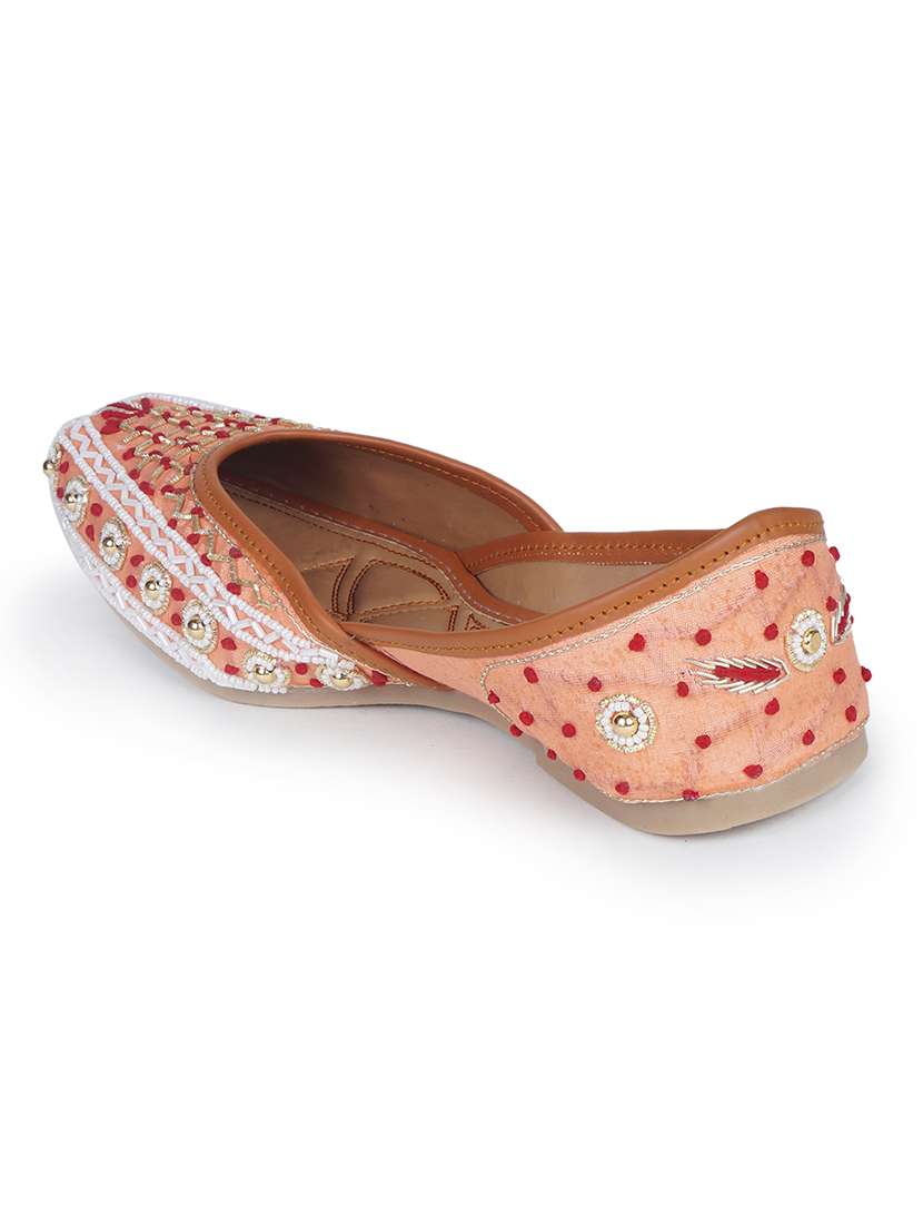 women orange slip on mojari - 18463207 -  Standard Image - 3