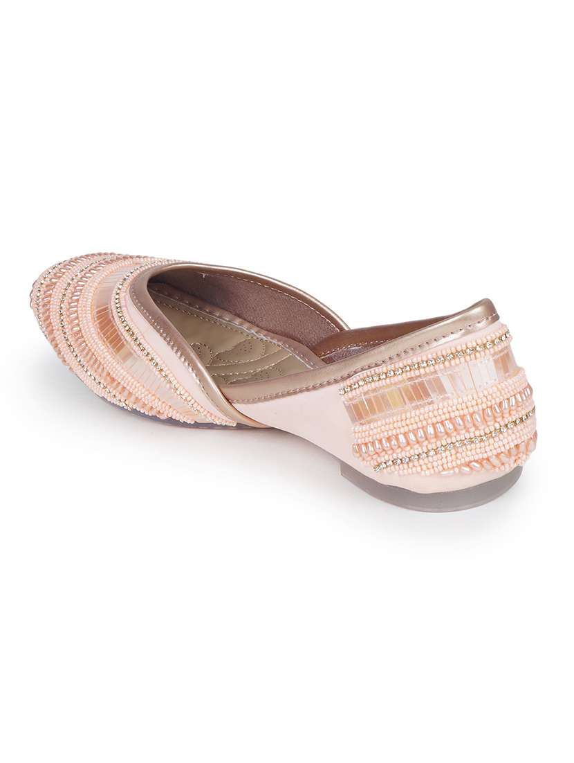 women pink slip on mojari - 18463220 -  Standard Image - 3