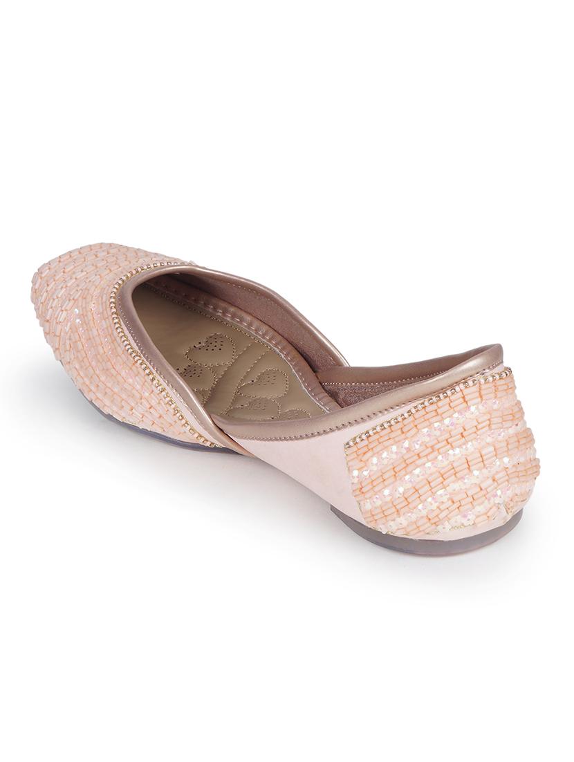 women pink slip on mojari - 18463232 - Standard Image - 3