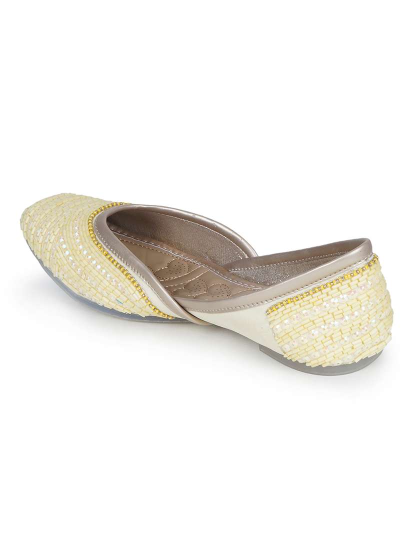 women yellow slip on mojari - 18463234 -  Standard Image - 3