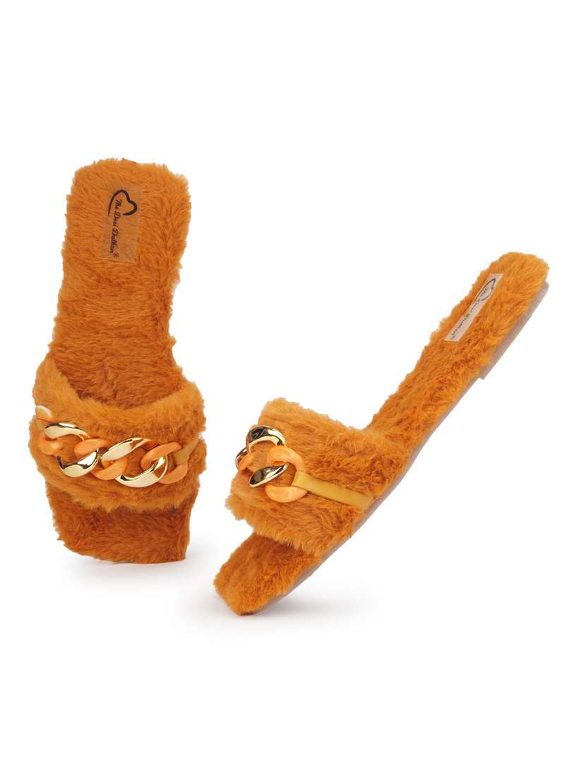 women orange embellished open toe flats - 18463333 -  Standard Image - 3