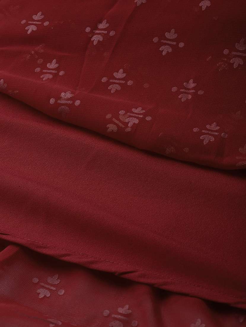 maroon foil print a-line kurta - 18463696 -  Standard Image - 5