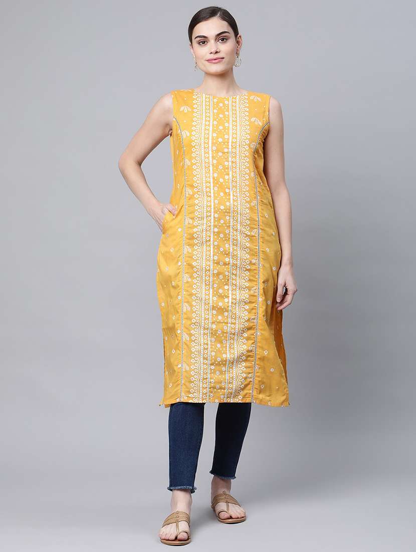 printed straight kurta