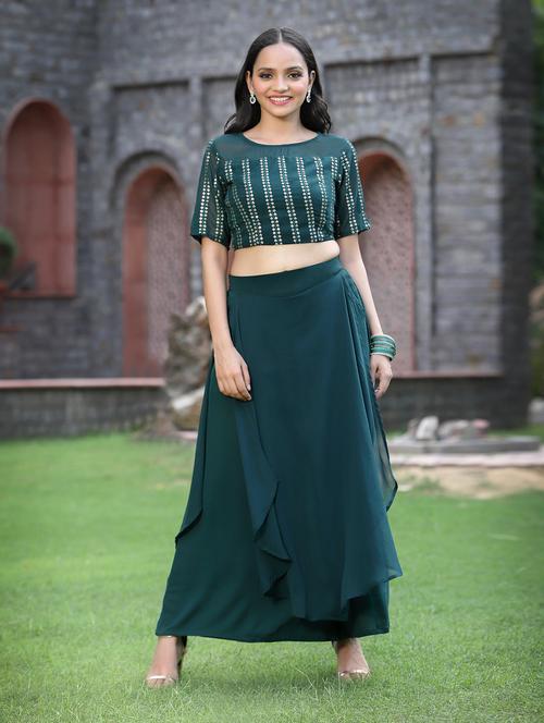 bottle green skirt top set - 18465721 -  Standard Image - 0