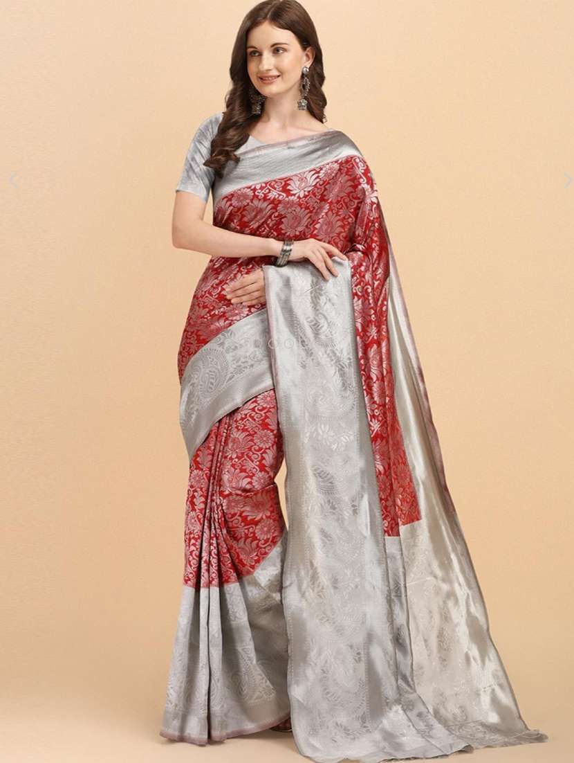 jacquard work chanderi saree with blouse