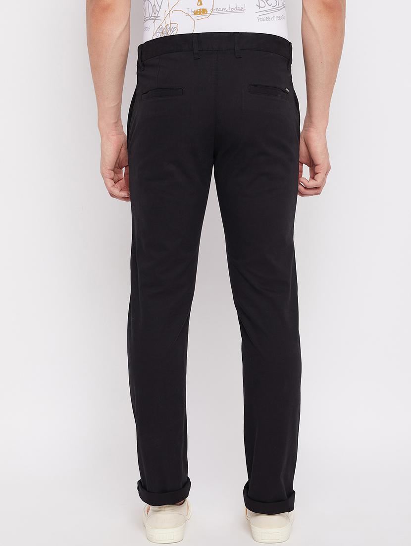black solid casual trouser - 18465888 - Standard Image - 3