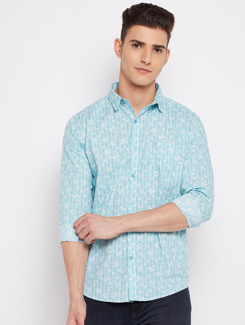 light-blue printed casual shirt - 18466034 -  Zoom Image - 0