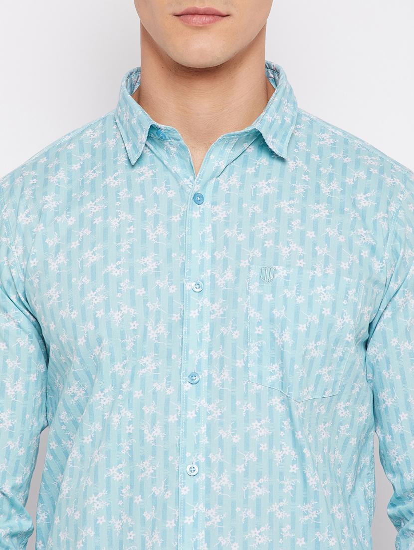 light-blue printed casual shirt - 18466034 - Standard Image - 5