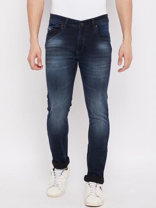 navy-blue light-washed denim jean - 18466047 -  Standard Image - 0