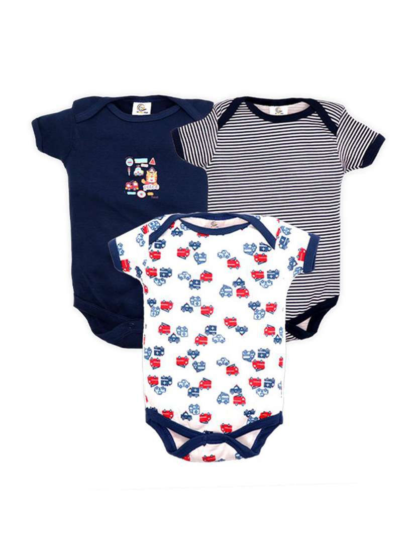 pack of 3 multi colored printed onesies - 18467149 -  Zoom Image - 0