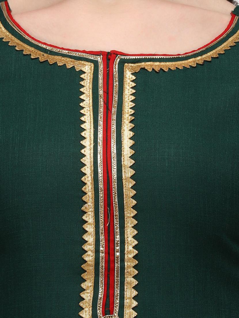 green gotta patti kurta palazzo set - 18467328 - Standard Image - 3