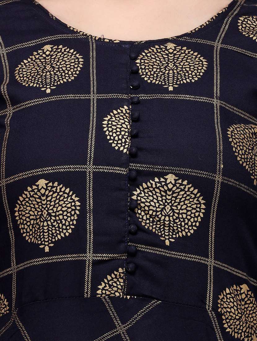 navy blue kurta palazzo set - 18467337 - Standard Image - 3