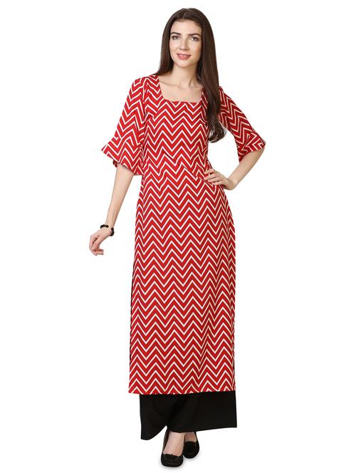 chevron printed kurta palazzo set - 18467423 - Standard Image - 0