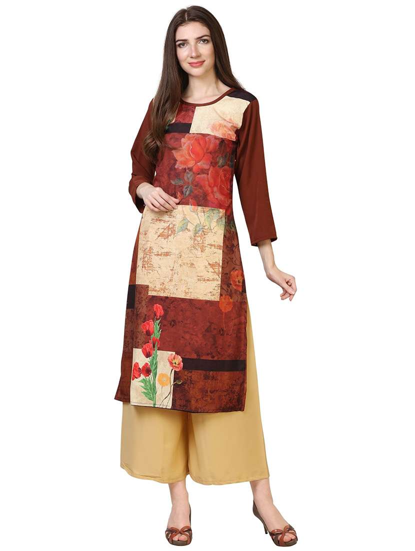 set of 3 pcs printed combo kurta - 18467566 -  Standard Image - 3