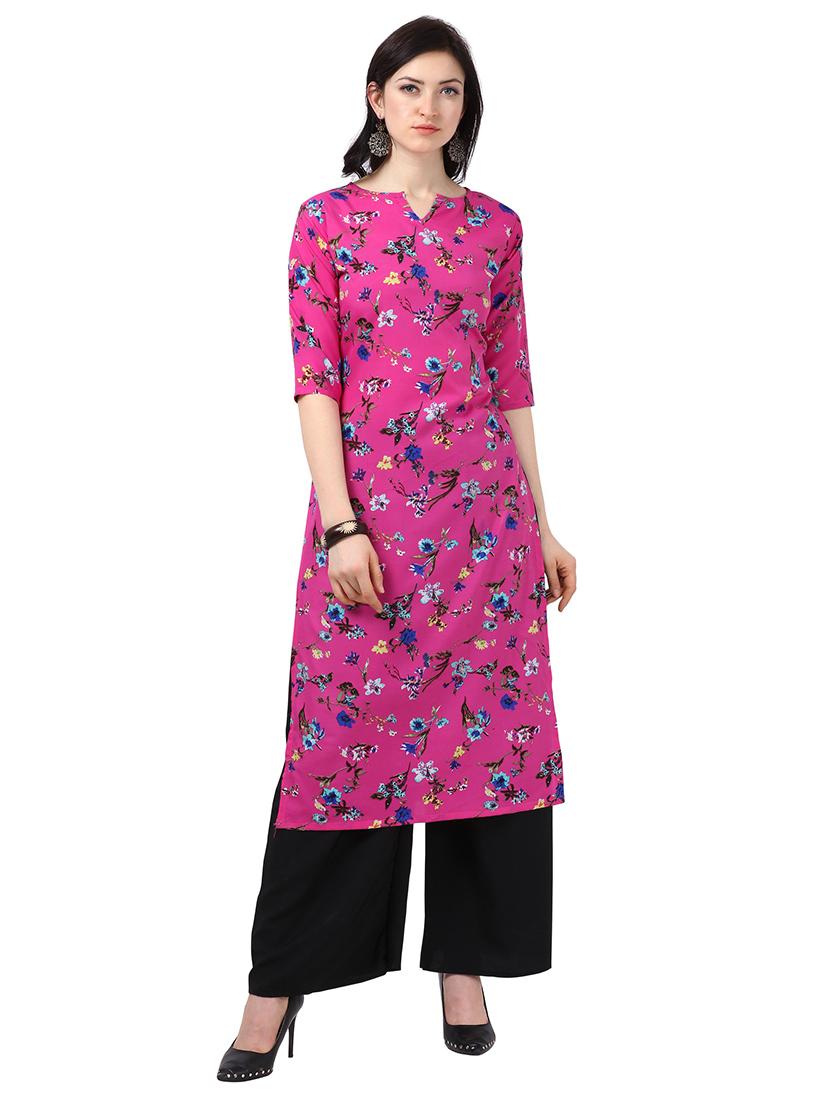 floral printed straight kurta - 18467594 - Zoom Image - 0