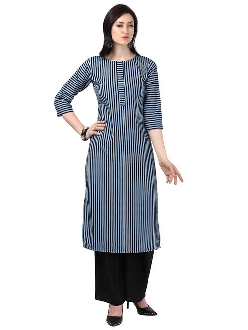 striped straight kurta - 18467603 -  Standard Image - 0