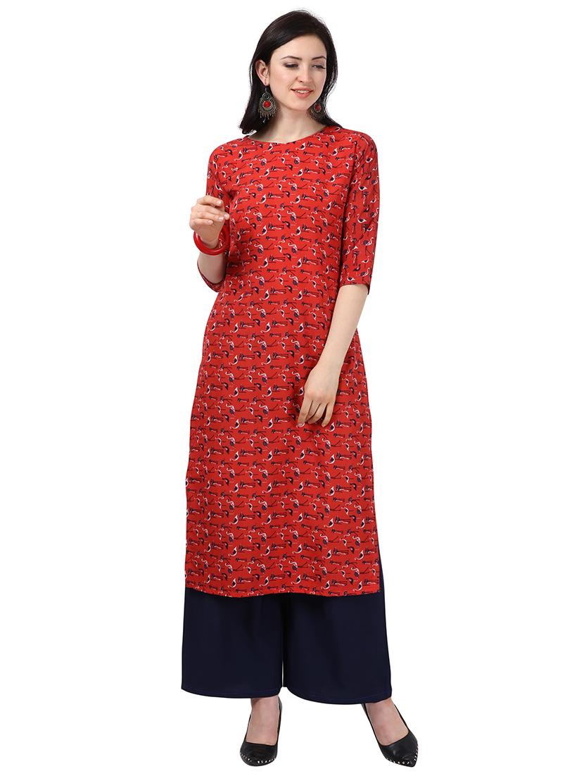 printed straight kurta - 18467617 - Zoom Image - 0