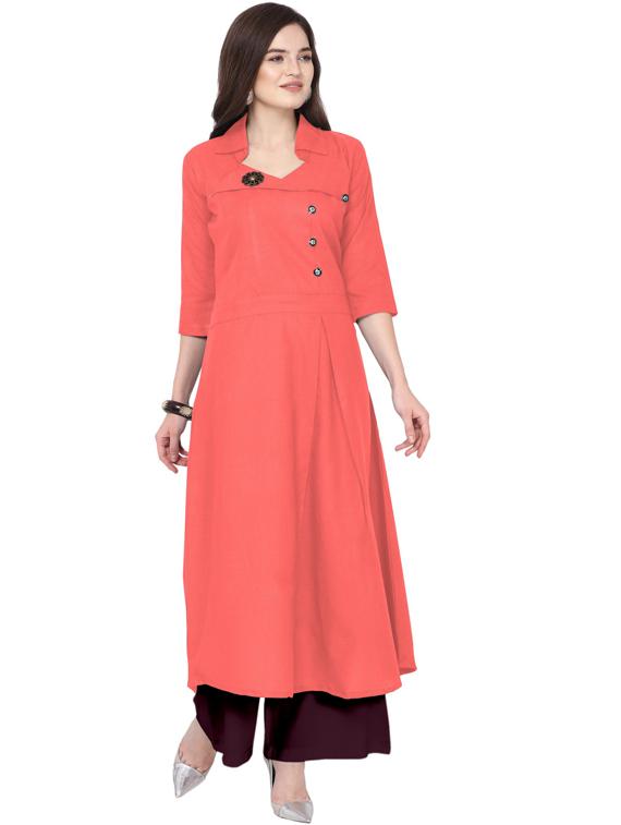 solid kurta palazzo set - 18467673 -  Zoom Image - 0