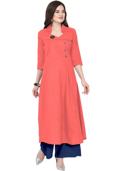 solid kurta palazzo set - 18467674 -  Standard Image - 0