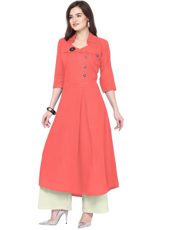 solid kurta palazzo set - 18467675 - Zoom Image - 0