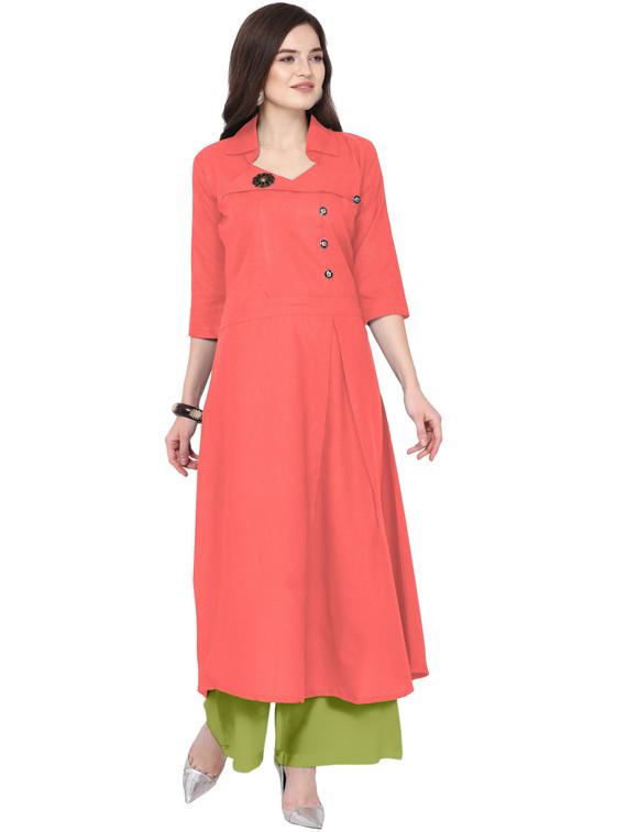 solid kurta palazzo set - 18467678 -  Zoom Image - 0