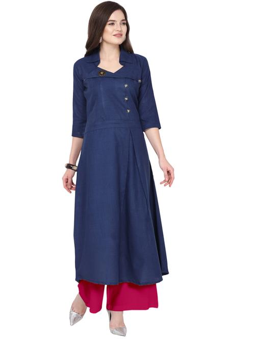 solid kurta palazzo set - 18467680 -  Standard Image - 0