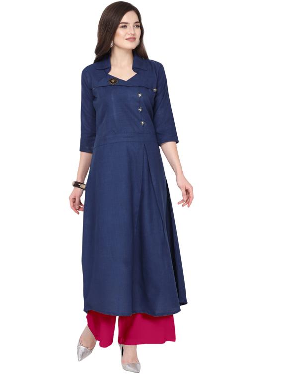 solid kurta palazzo set - 18467680 -  Zoom Image - 0
