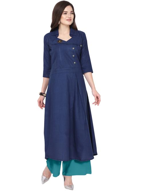 solid kurta palazzo set - 18467688 -  Standard Image - 0