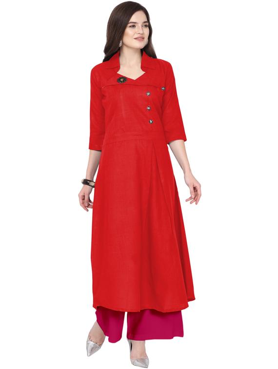 solid kurta palazzo set - 18467698 - Zoom Image - 0